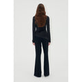 Long Sleeve Top With Fixed Buckle - Jet Black