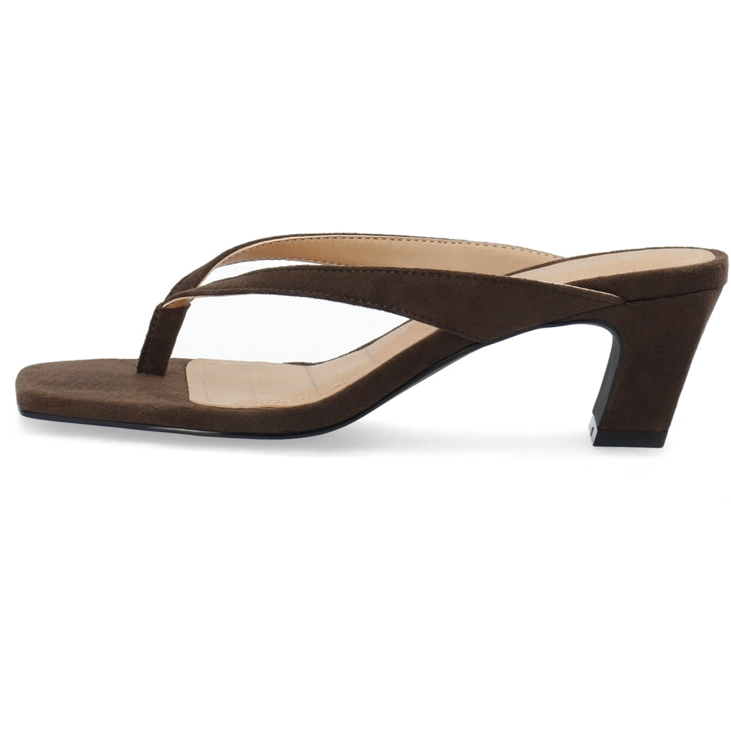 Biaspice Toe Post Faux Suede - Brun