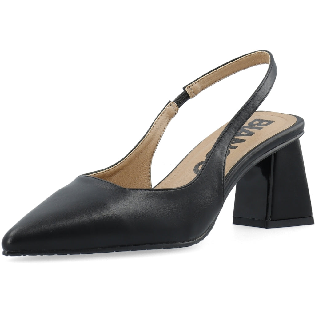 Biamaralyn Slingback Smooth Faux Leather - Black