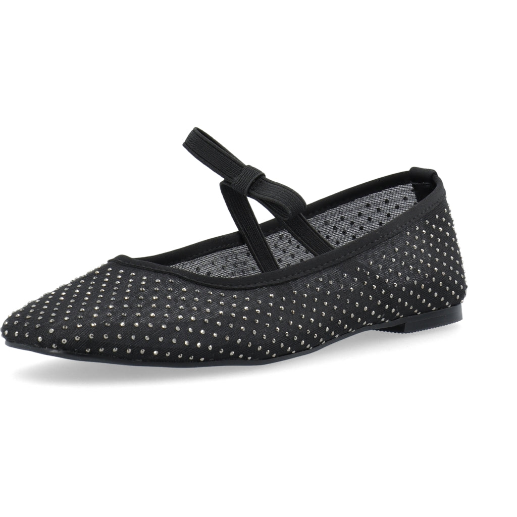 Rhinestone Bow Ballerina - Black