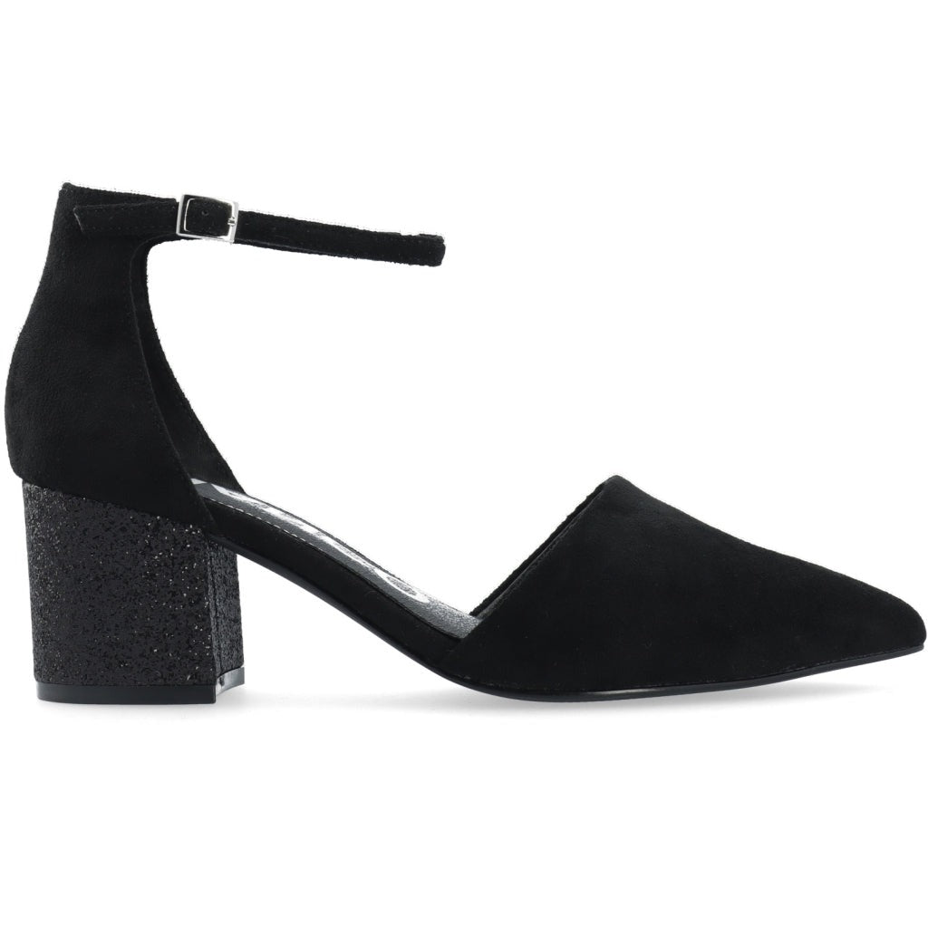 Biadevived Pump Micro Suede Glitter Heel - Black