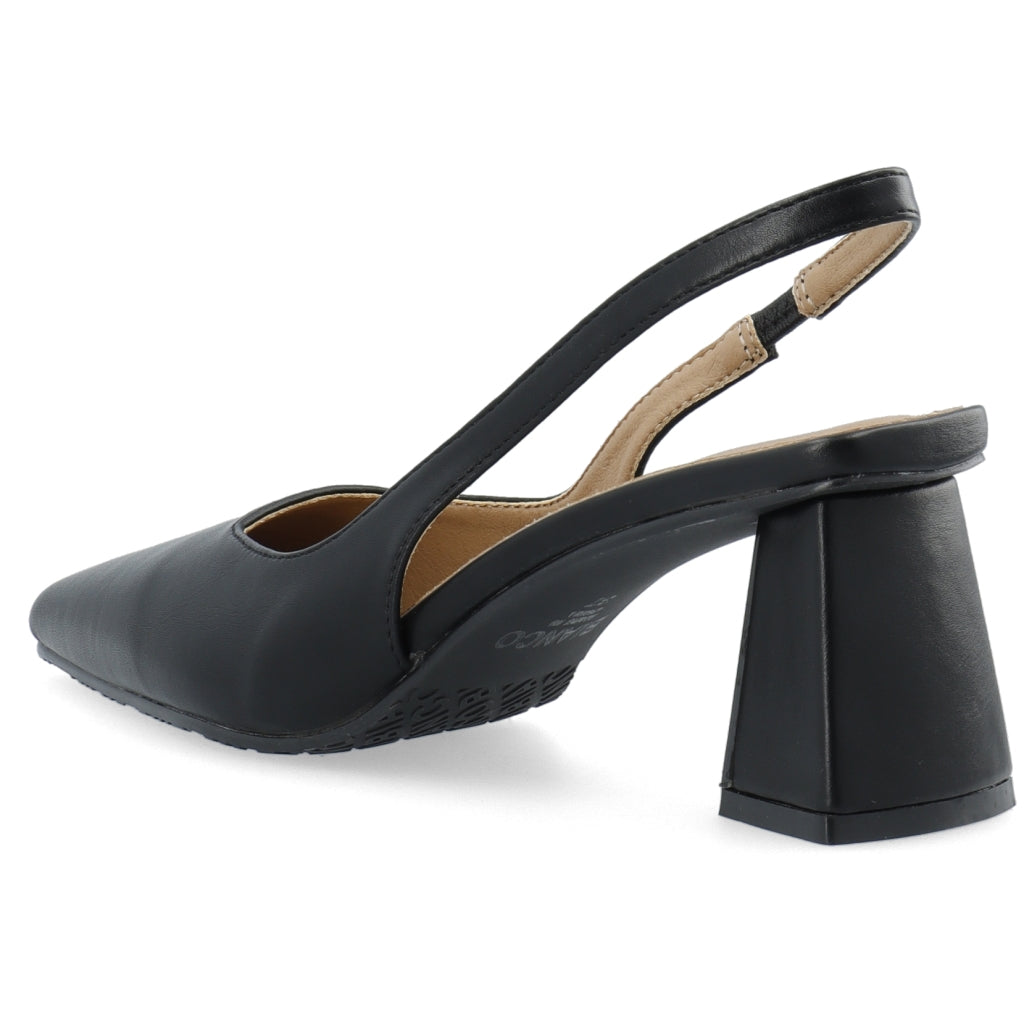 Biamaralyn Slingback Smooth Faux Leather - Black