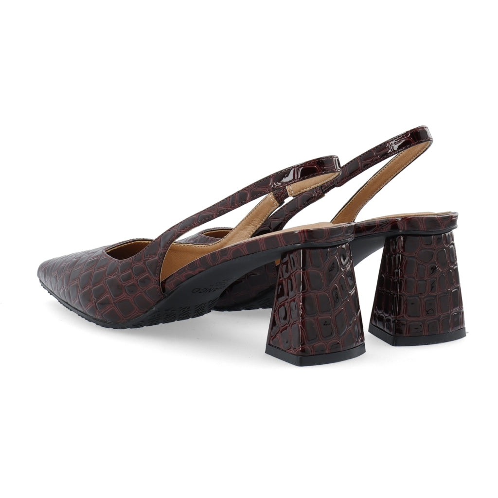 Biamaralyn Slingback Croco Patent - Burgundy Croco Patent