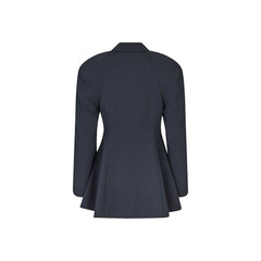 Voluminous Mini Coat Dress - Black