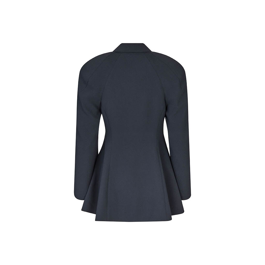 Voluminous Mini Coat Dress - Black