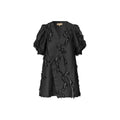 Puffy Sleeves Mini Dress - Jet Black