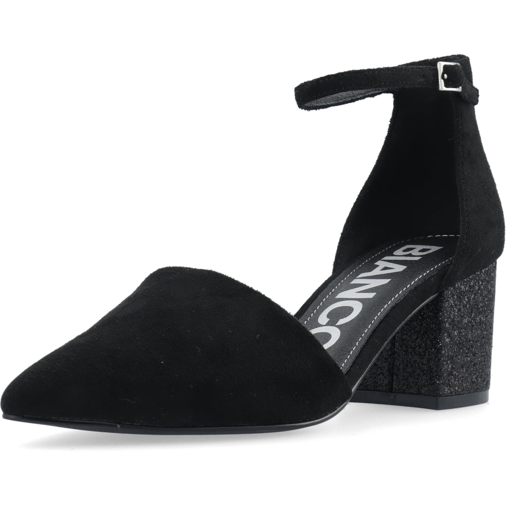 Biadevived Pump Micro Suede Glitter Heel - Black