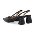 Biamaralyn Slingback Croco Patent - Black Croco Patent