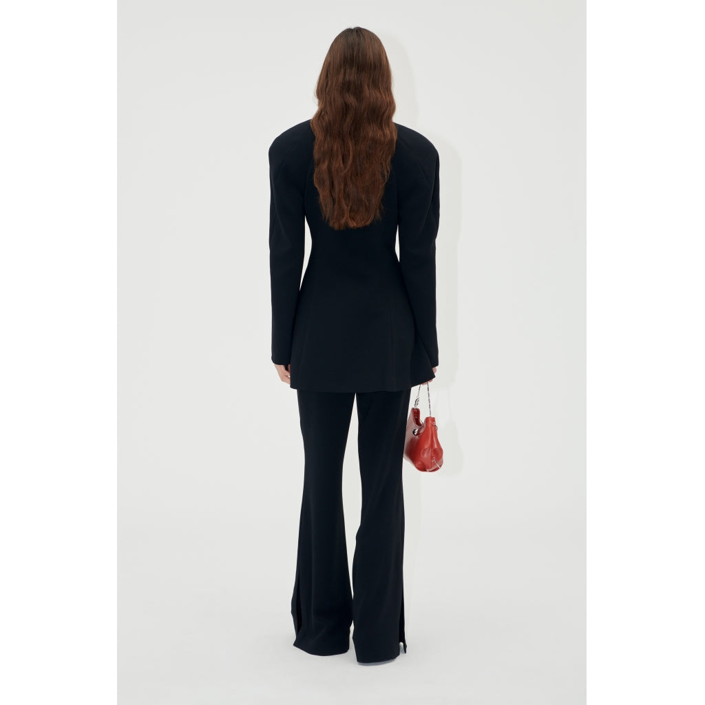 Voluminous Mini Coat Dress - Black