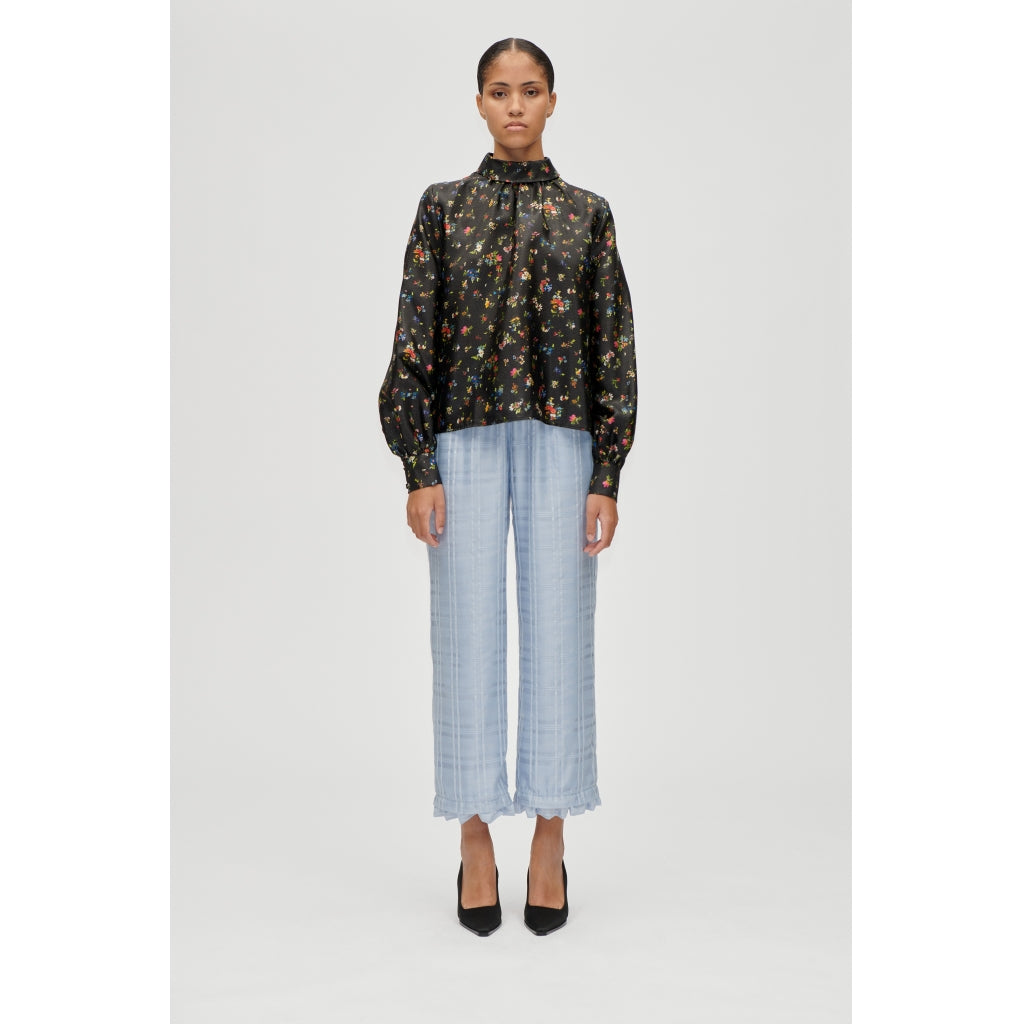 Gathered Long Sleeve Top - Magnolia Garden