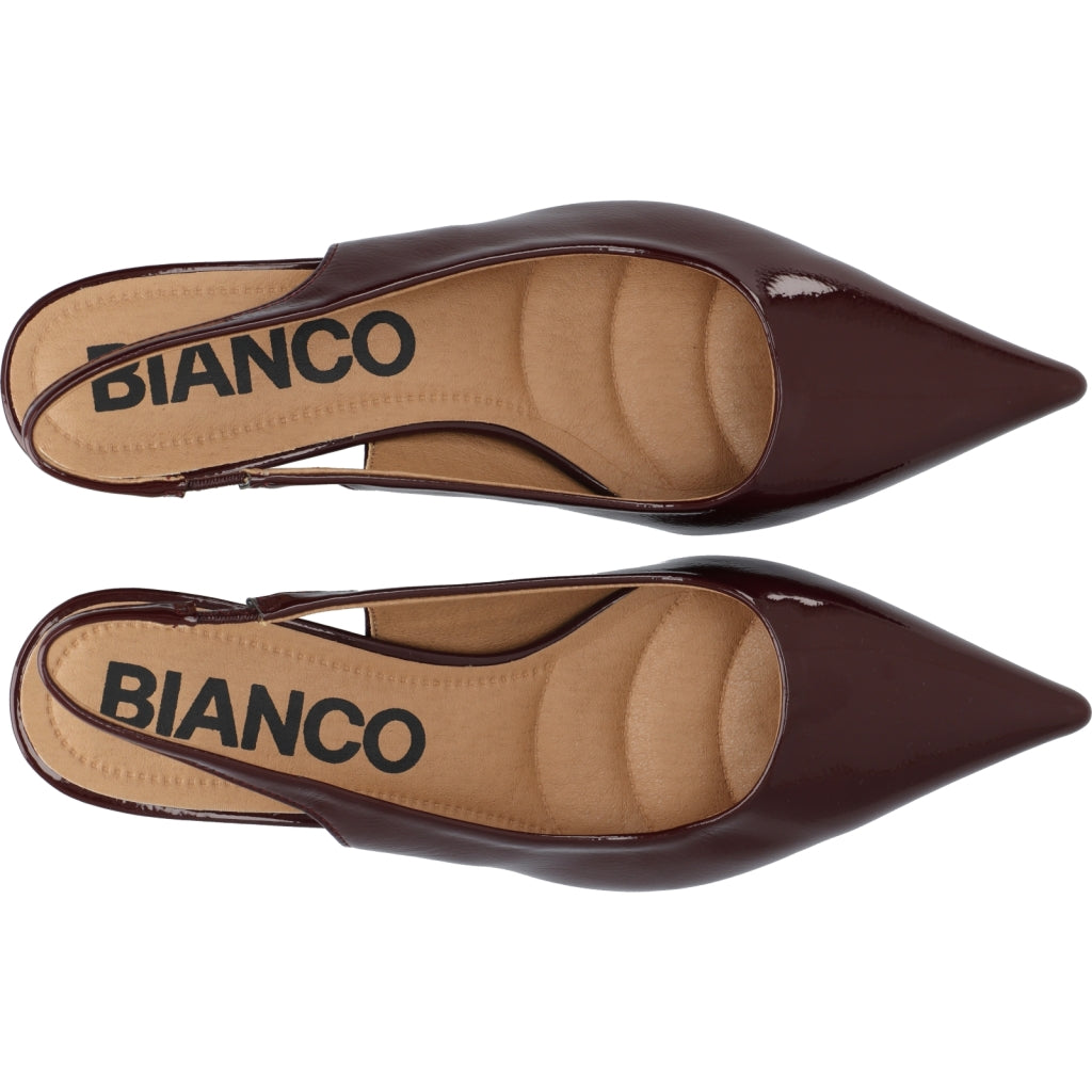Biakristin Kitten Heel Slingback Patent - Burgundy