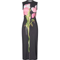 Elastic Tank Crewneck Dress - Melting Flowers