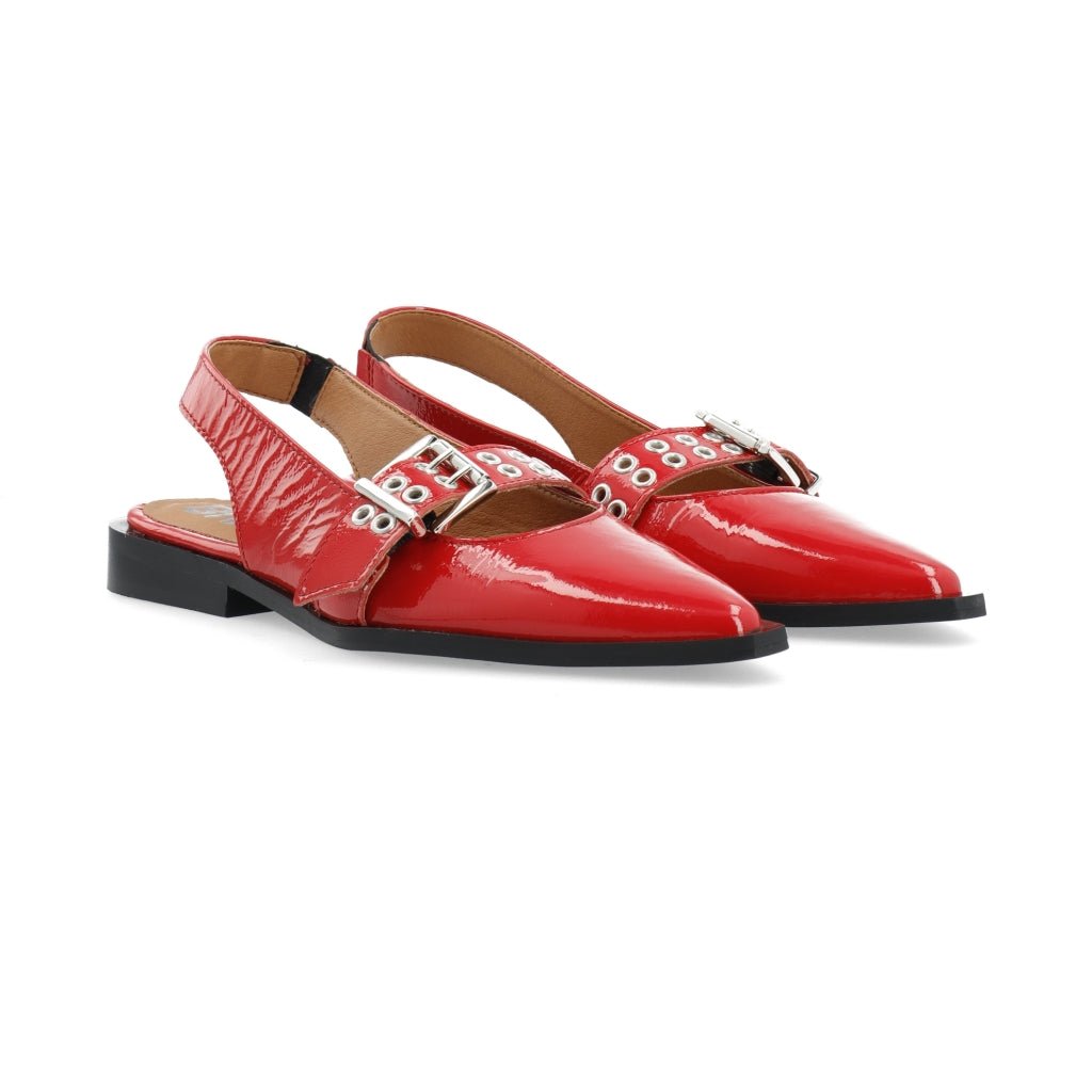 Biavictoria Single Buckle Slingback Leather - Röd Nappalak