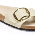 Madrid Big Buckle Natural Leather Patent Narrow - High-Shine Ecru
