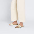 Madrid Big Buckle Natural Leather Patent Narrow - High-Shine Ecru