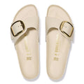 Madrid Big Buckle Natural Leather Patent Narrow - High-Shine Ecru