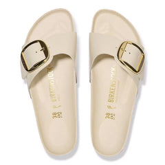 Madrid Big Buckle Natural Leather Patent Narrow - High-Shine Ecru