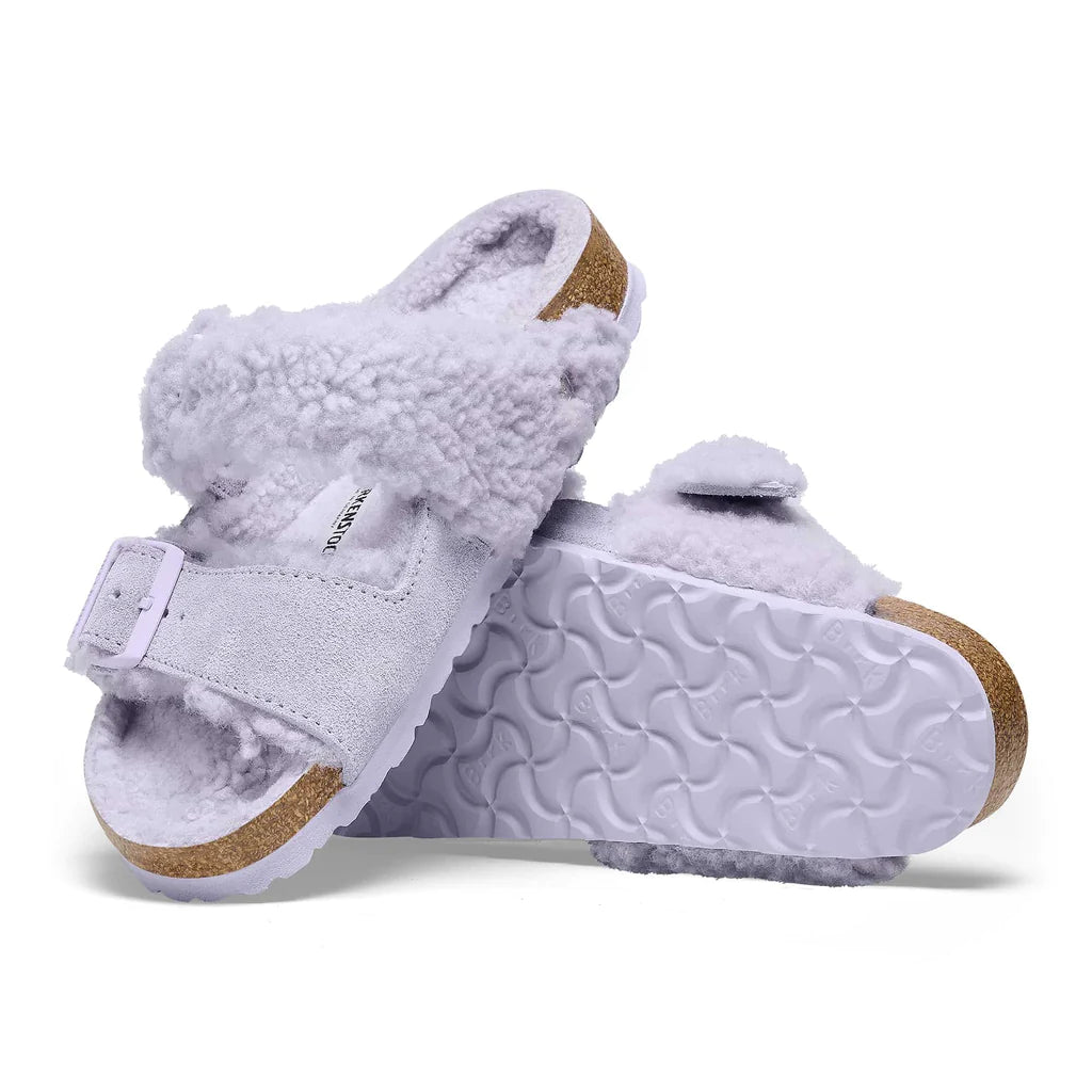 Arizona Split Teddy Parts Rivet Logo Suede Leather/Fur Narrow - Purple Fog