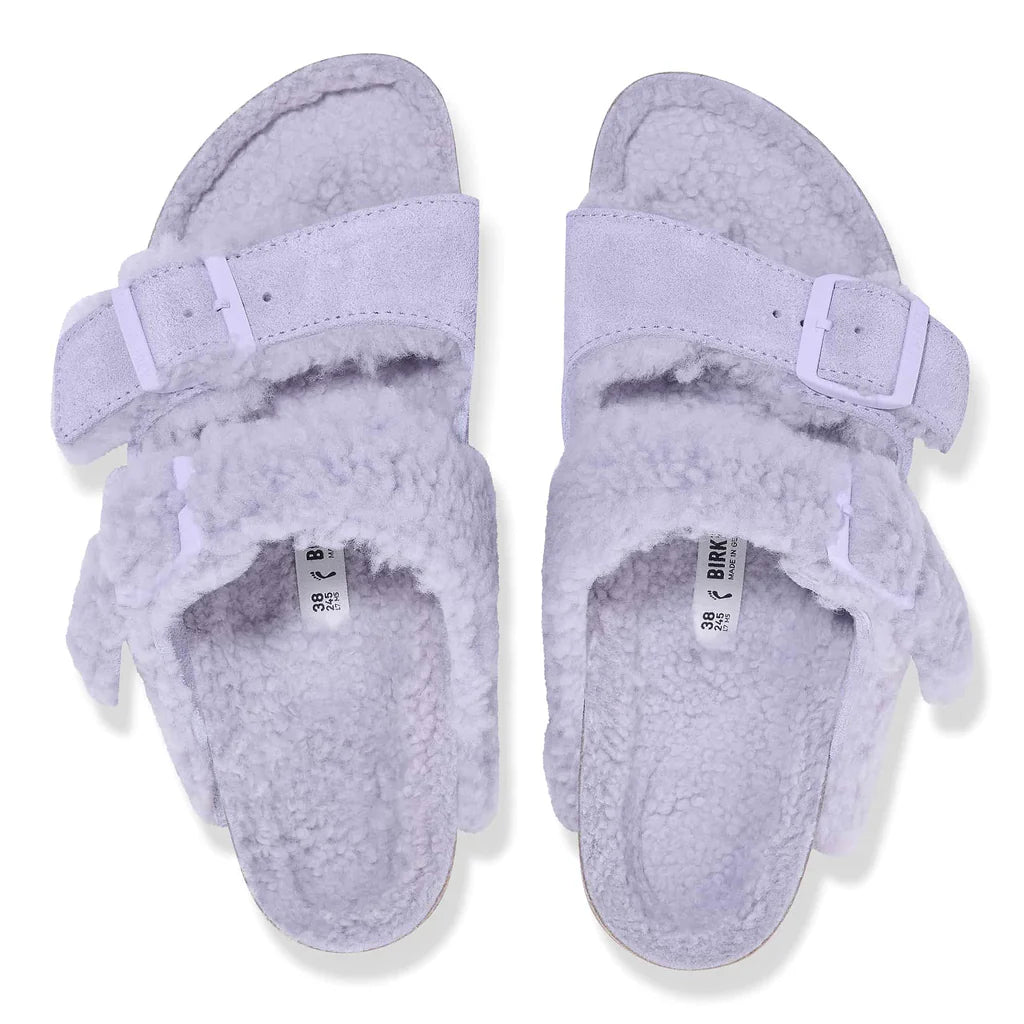 Arizona Split Teddy Parts Rivet Logo Suede Leather/Fur Narrow - Purple Fog