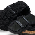 Arizona Split Teddy Parts Rivet Logo Suede Leather/Fur Narrow - Black