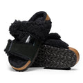 Arizona Split Teddy Parts Rivet Logo Suede Leather/Fur Narrow - Black