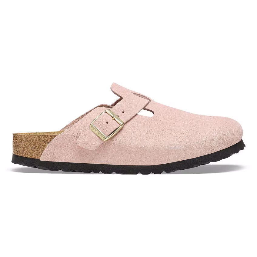 Birkenstock Boston Suede Leather Narrow - Light Rose