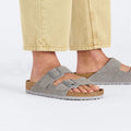 Birkenstock Arizona Suede Leather Narrow - Stone Coin