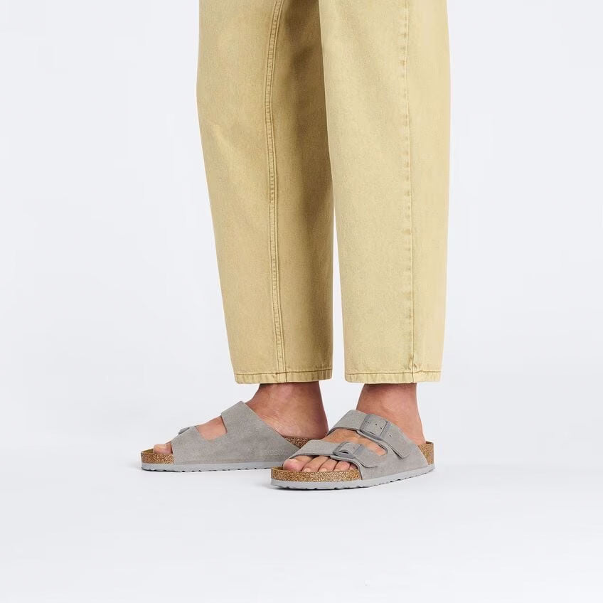 Birkenstock Arizona Suede Leather Narrow - Stone Coin