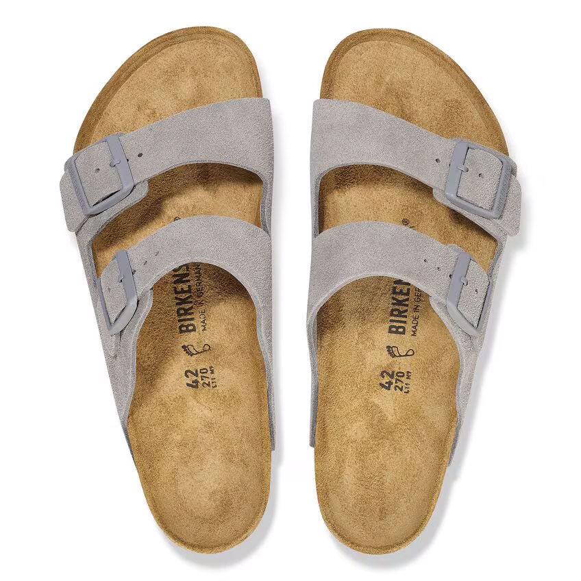 Birkenstock Arizona Suede Leather Narrow - Stone Coin