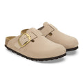 Birkenstock Boston Big Buckle Nubuck Leather Narrow - Sandcastle