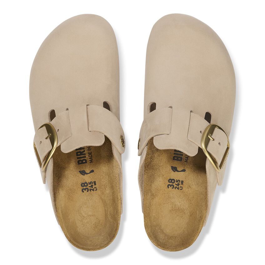 Birkenstock Boston Big Buckle Nubuck Leather Narrow - Sandcastle
