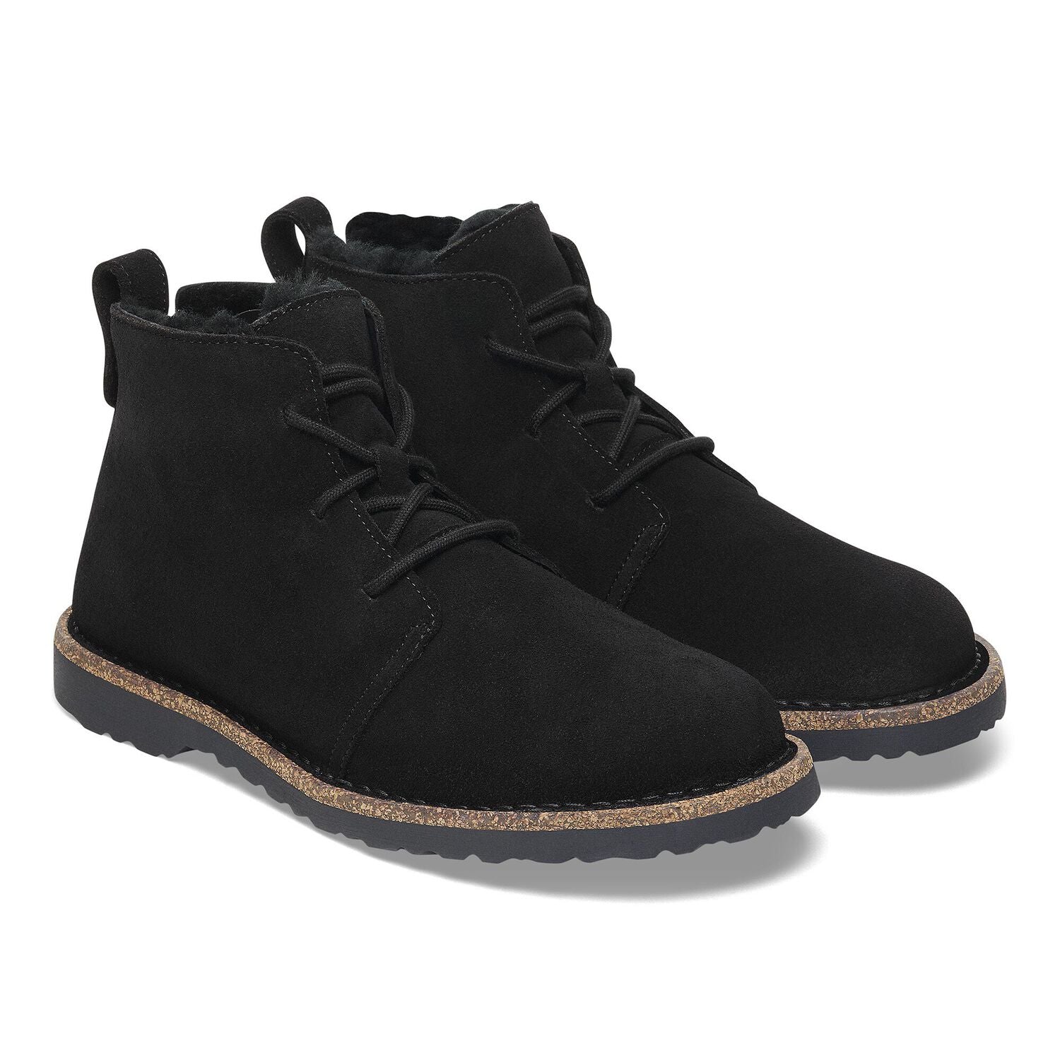 Uppsala Chukka Shearling Suede Leather Narrow - Black