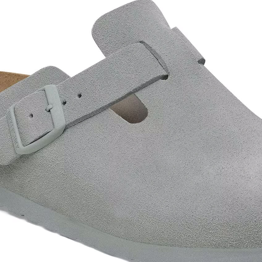 Birkenstock Boston Suede Leather Narrow - Pure Sage