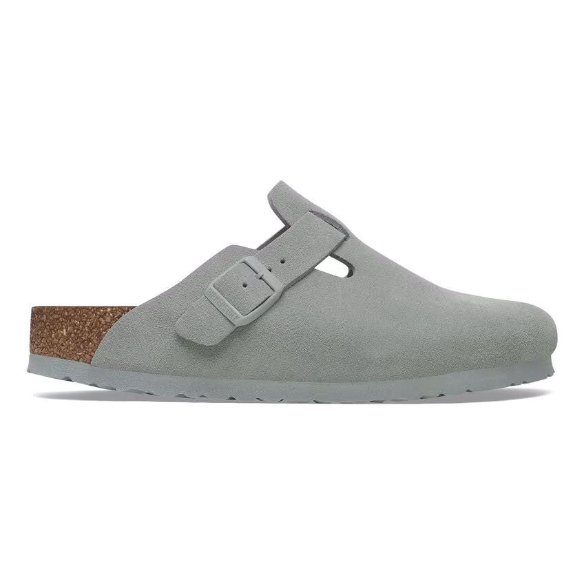 Birkenstock Boston Suede Leather Narrow - Pure Sage