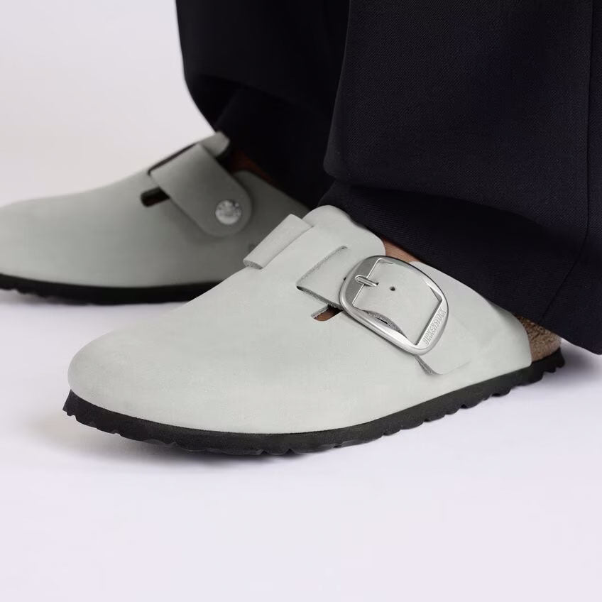 Birkenstock Boston Big Buckle Nubuk Narrow - Pure Sage