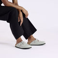 Birkenstock Boston Big Buckle Nubuk Narrow - Pure Sage