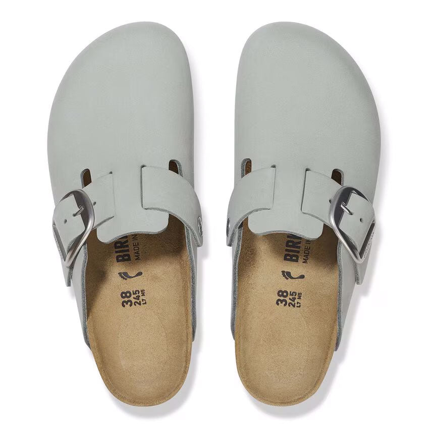 Birkenstock Boston Big Buckle Nubuk Narrow - Pure Sage