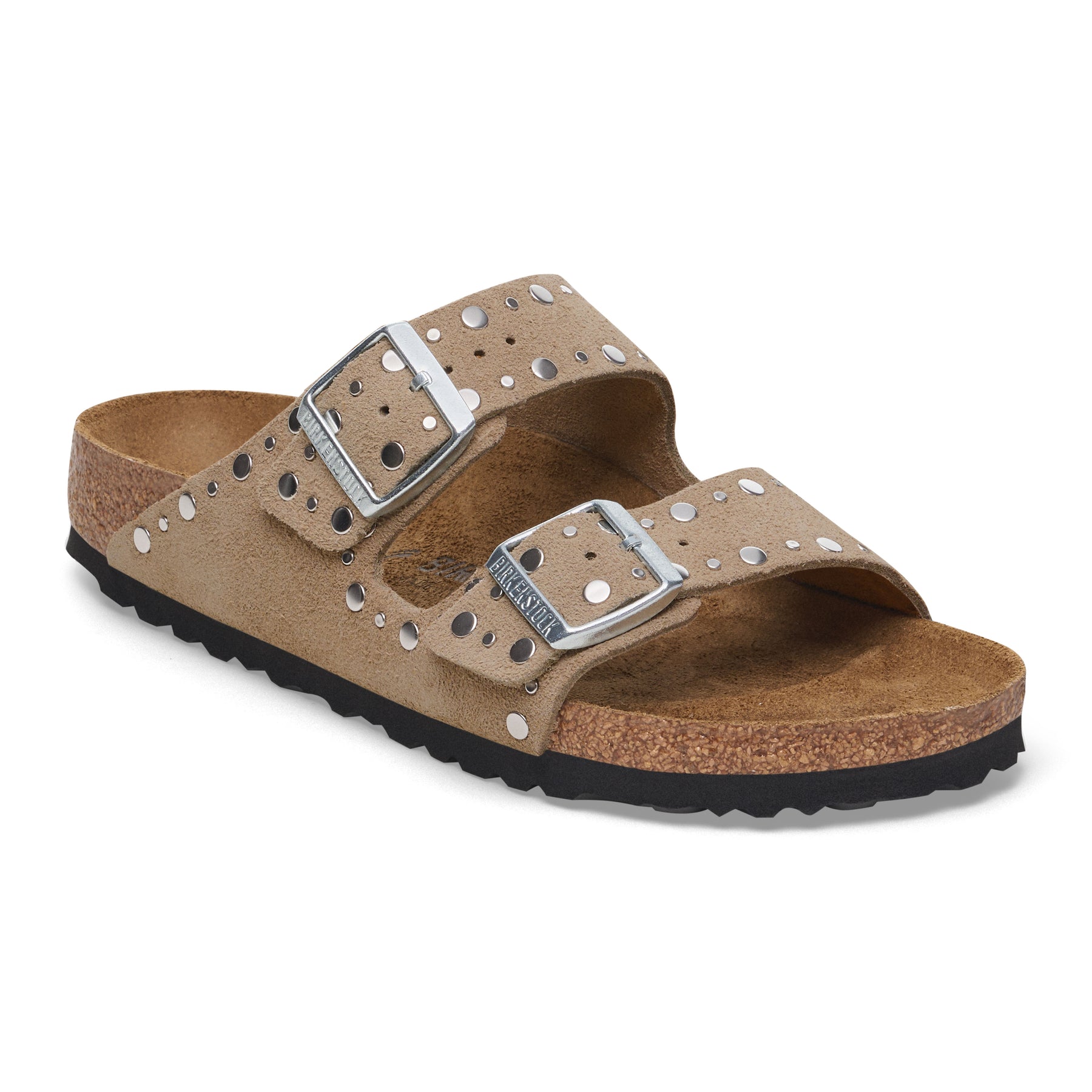 Arizona Rivet Suede Leather Narrow - Taupe