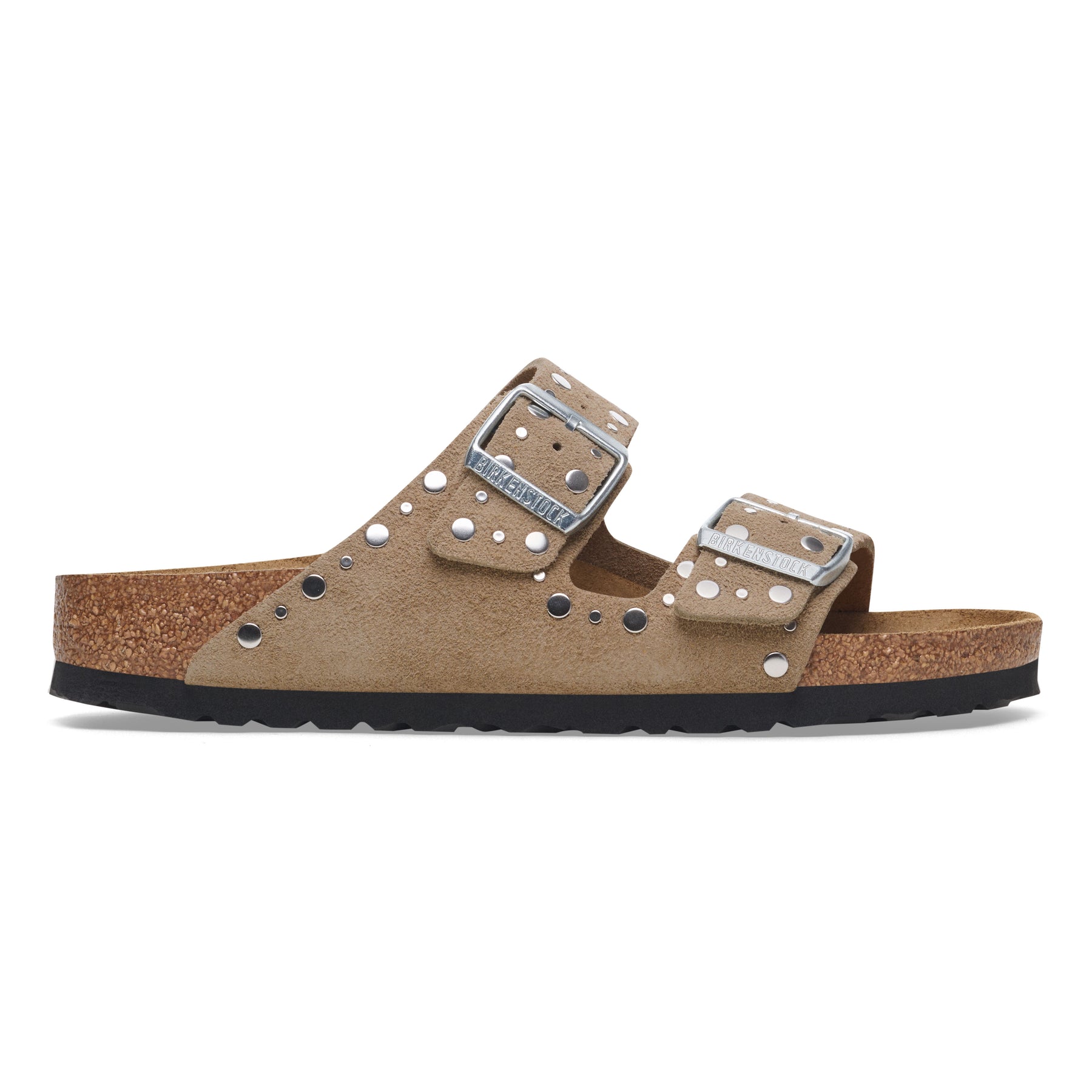 Arizona Rivet Suede Leather Narrow - Taupe