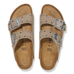 Arizona Rivet Suede Leather Narrow - Taupe