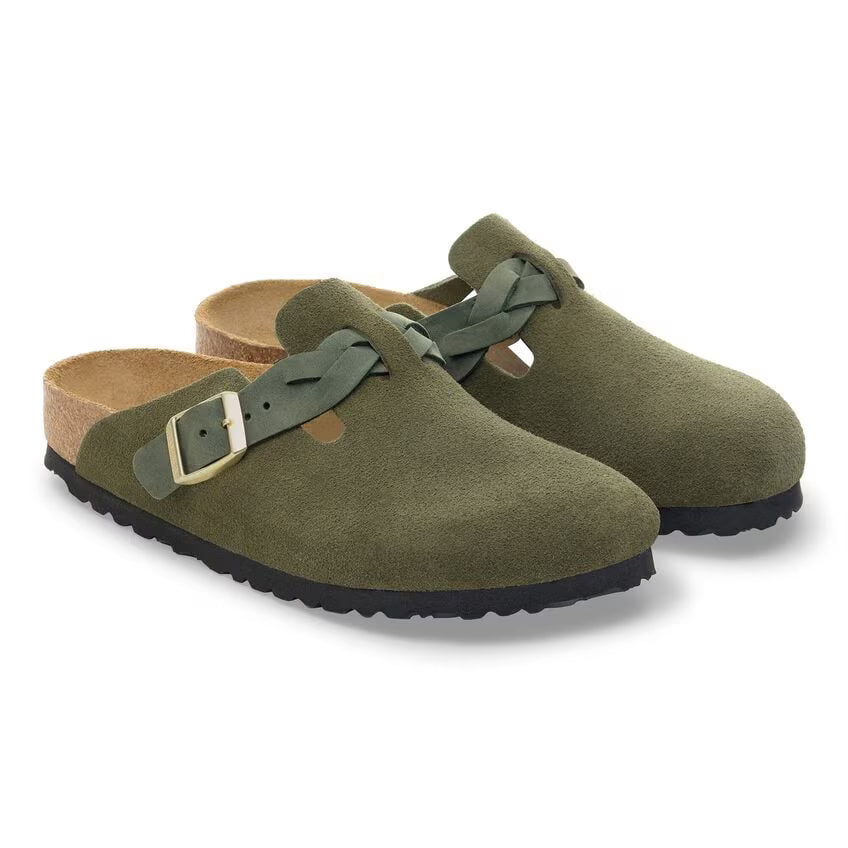 Boston Braided Suede Leather Narrow - Thyme