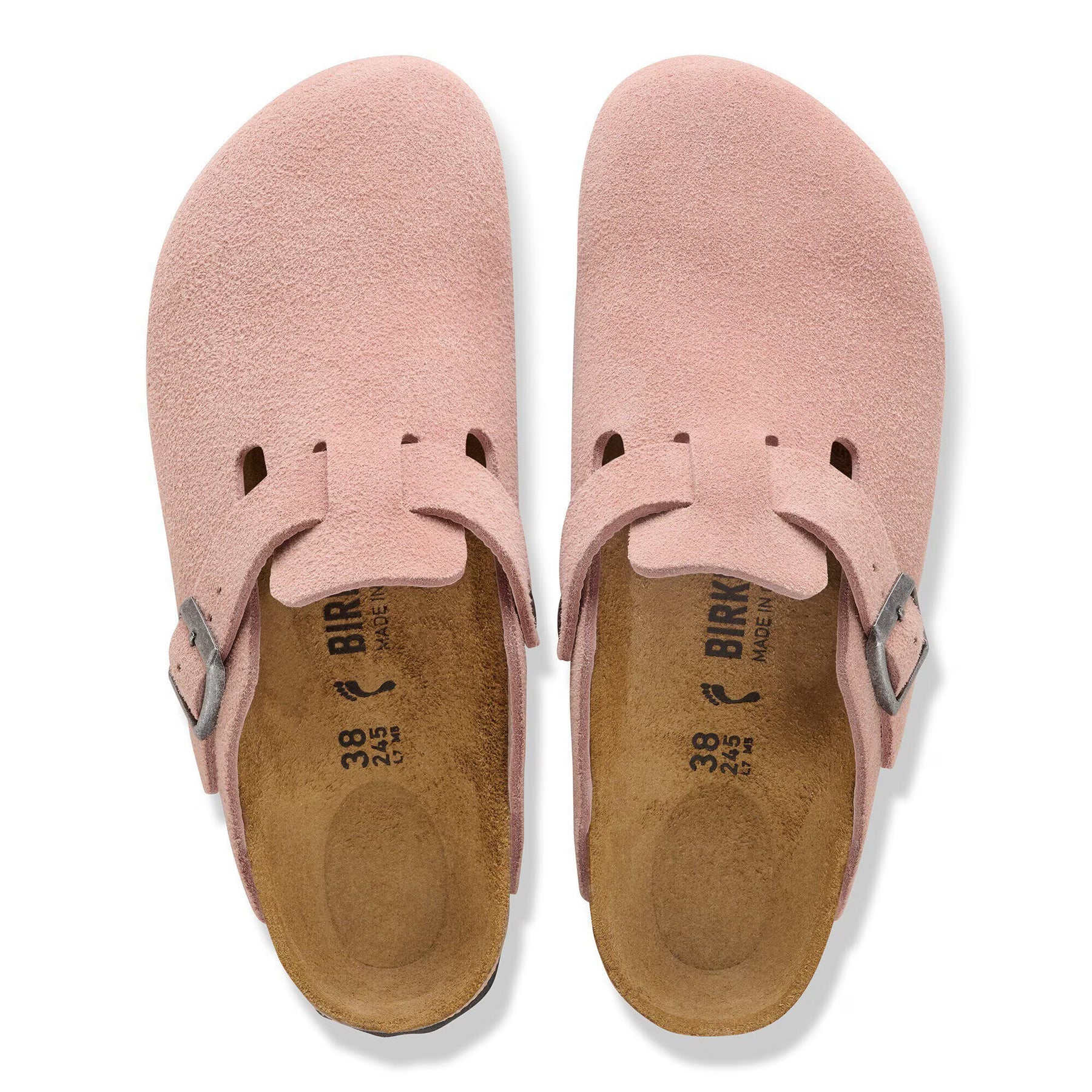 Boston Suede Leather Narrow - Pink Clay
