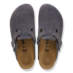 Boston Suede Leather Narrow - Charcoal
