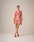 Dotted Georgette Smocking Dress - Brushed Blossom