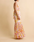 Dotted Georgette Halterneck Dress - Popsicle