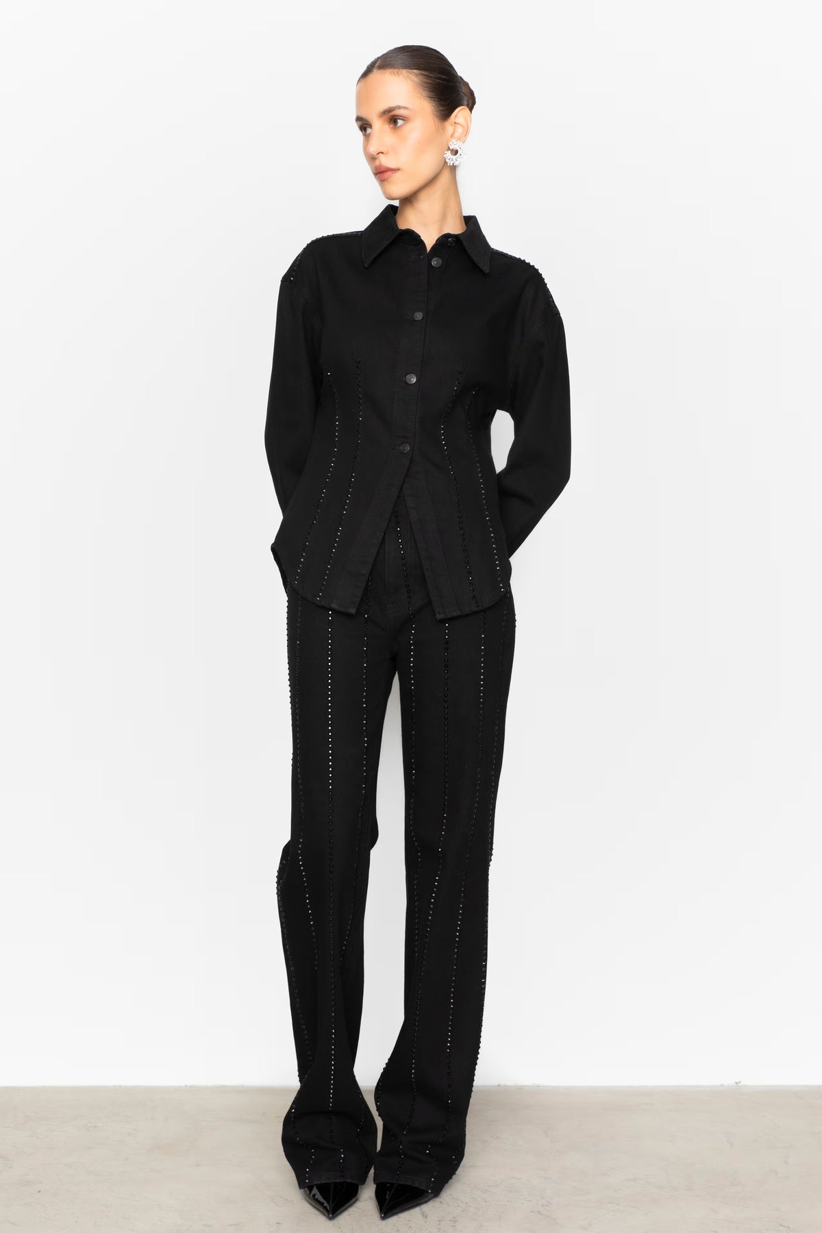 Eloise Embellished Skjorta - Svart
