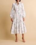 Poplin Midi Dress - Blue Field