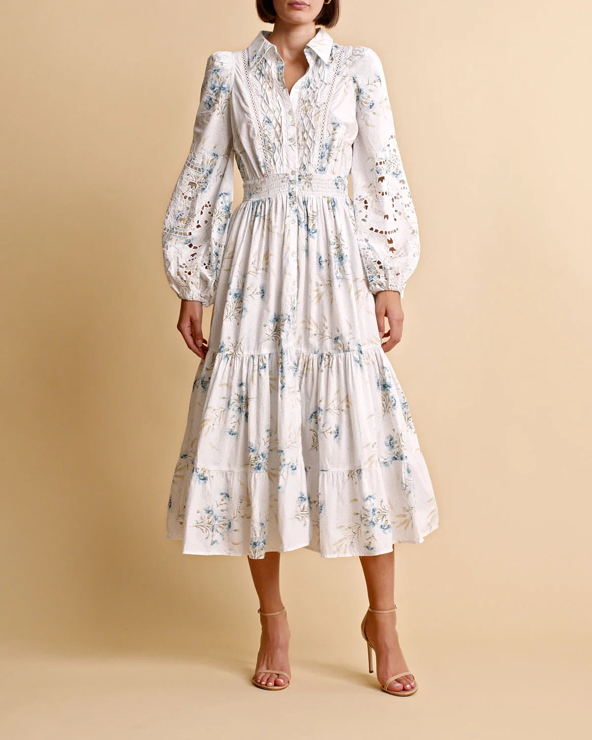 Poplin Midi Dress - Blue Field