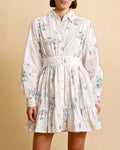 Poplin Button Down Mini Dress - Blue Field