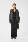 AlphaGZ Short Cardigan - Chestnut Melange